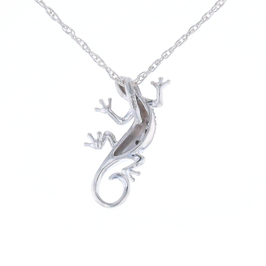 Blue Diamond Gecko Necklace