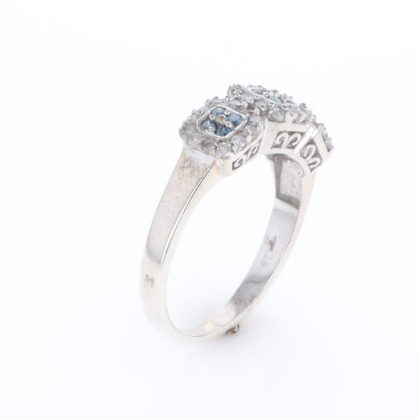 Triple Diamond Halo Ring