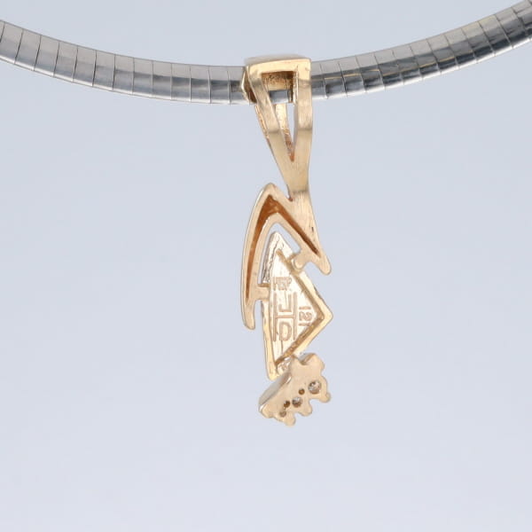 Opal Pendant Triangle Inlaid Design with .07ctw Round Diamonds