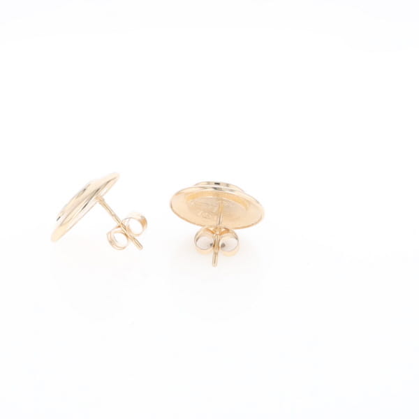 Superior Quality Gold Quartz Inlaid Circle Stud Earrings