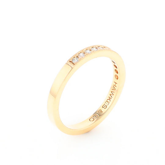 Yellow Gold Milgrain Diamond Wedding Band