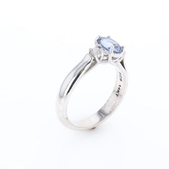 Ceylon Sapphire Three-Stone Trellis Ring
