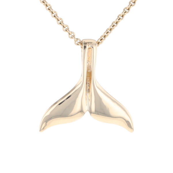 Whale Tail Natural Nuggets Double Inlaid Sea Life Pendant