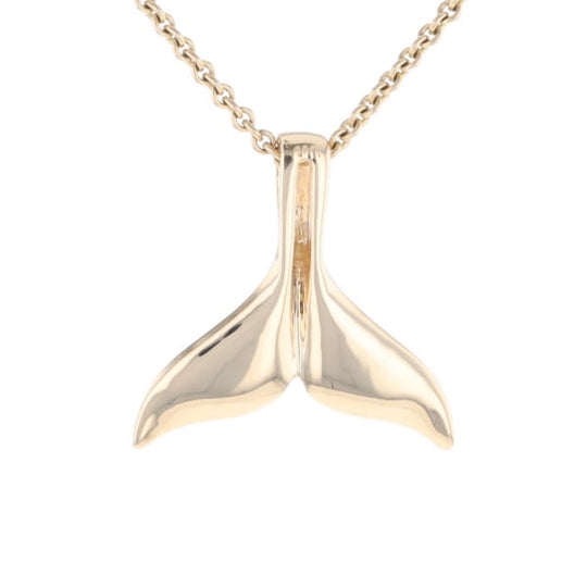 Whale Tail Natural Nuggets Double Inlaid Sea Life Pendant