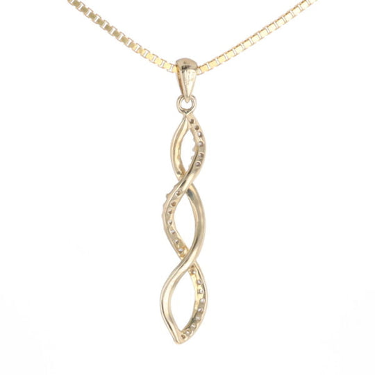 Ribbon Twist Diamond Pendant