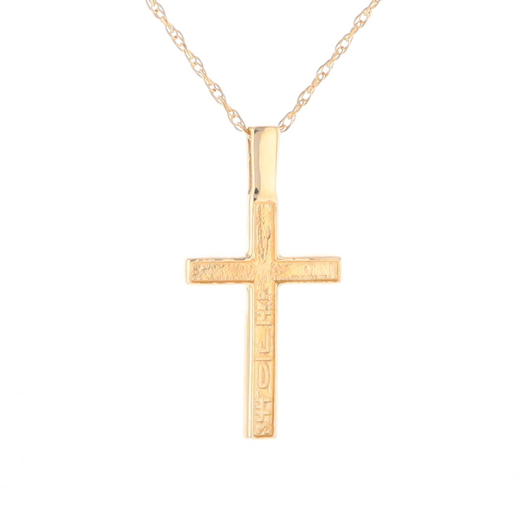 Three Section Gold Quartz Cross - G2