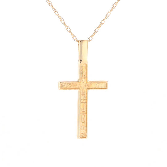 Three Section Gold Quartz Cross - G2