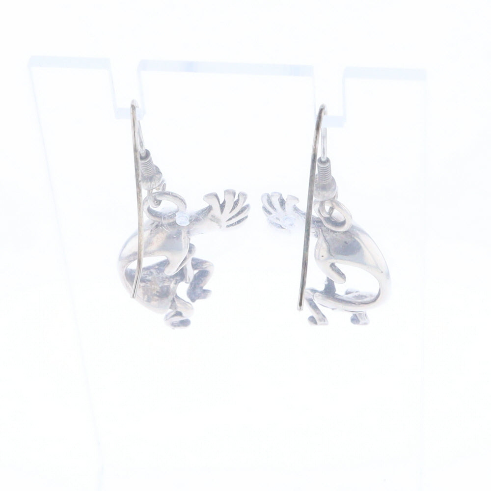 Silver Kokopelli Dangle Earrings