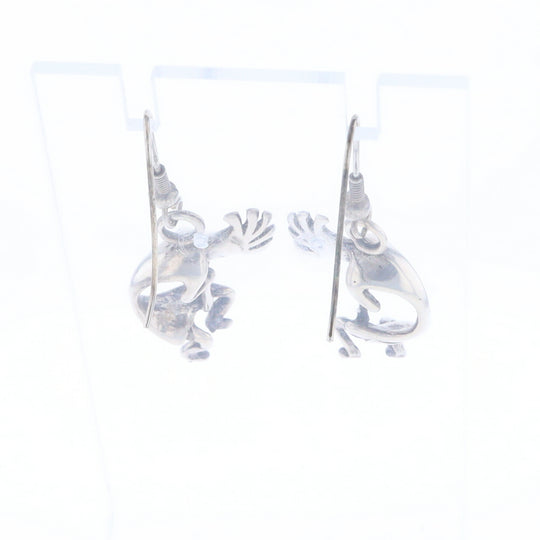 Silver Kokopelli Dangle Earrings