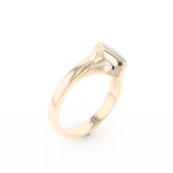 G2 Gold Quartz Ring Diamond Shape Inlaid with 0.05ctw Round Diamonds