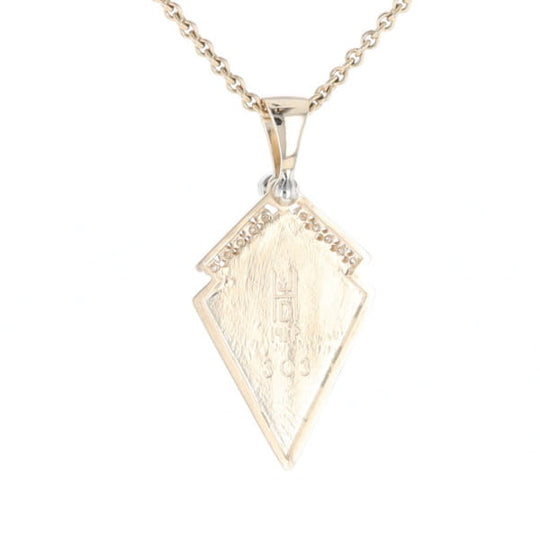 Meteorite Kite Shape Inlaid Pendant with 0.19ctw Diamonds