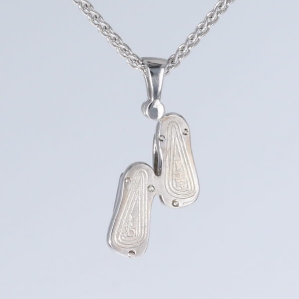 Opal Pendant Sandals Double Inlaid Design with .02ct Round Diamond