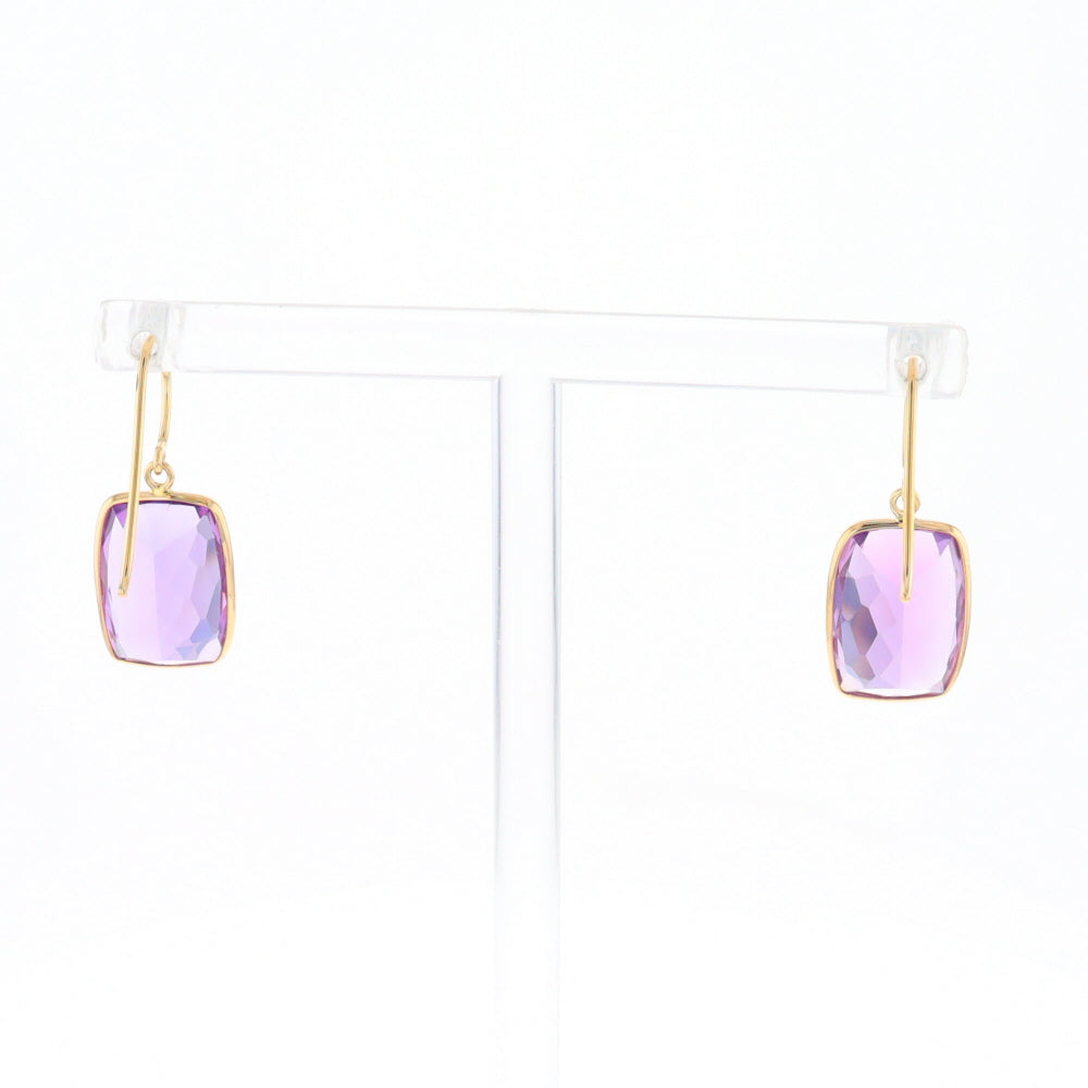 Solitaire Amethyst Dangle Earrings