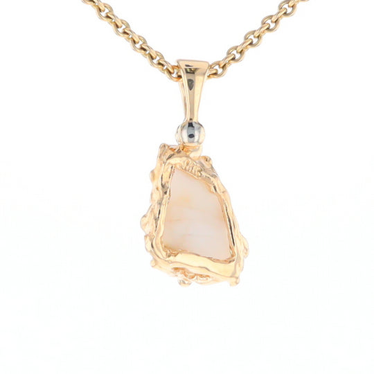 Rough Gold Quartz Freeform Pendant