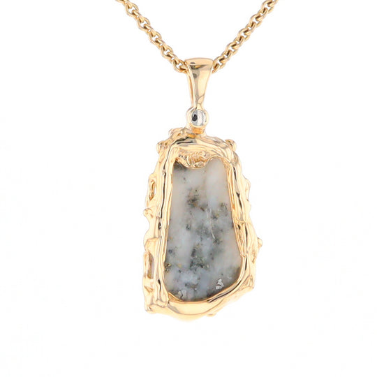 Free Form Gold Quartz Pendant