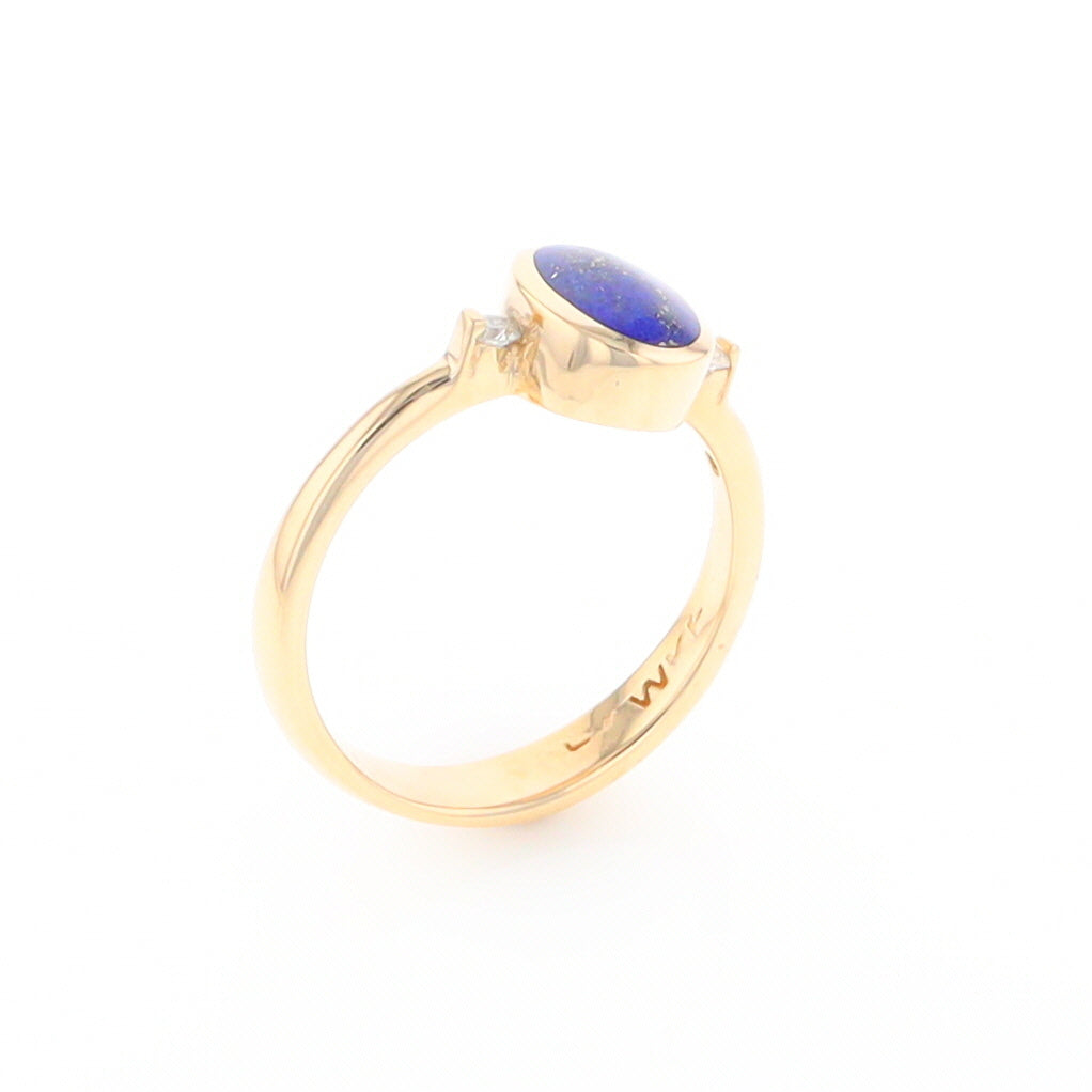 Oval Lapis Diamond Ring