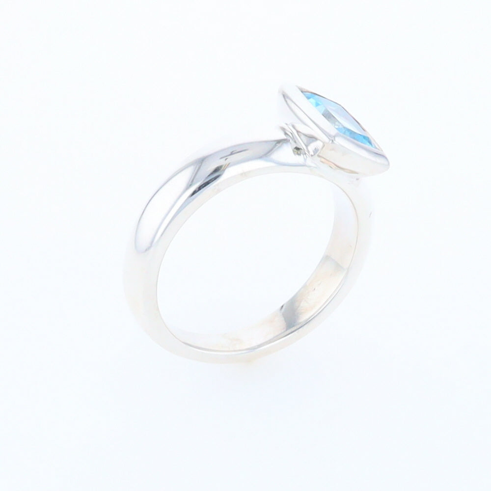 Bezel Blue Topaz Ring