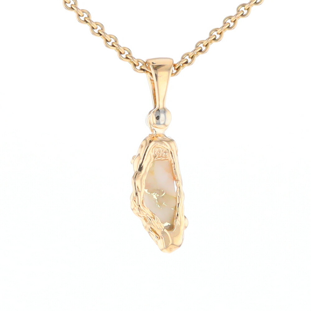 Gold Quartz Free Form Pendant