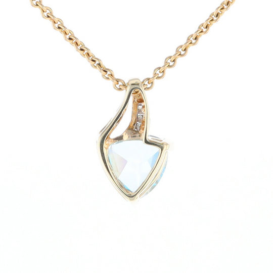 Trillion Blue Topaz Diamond Pendant