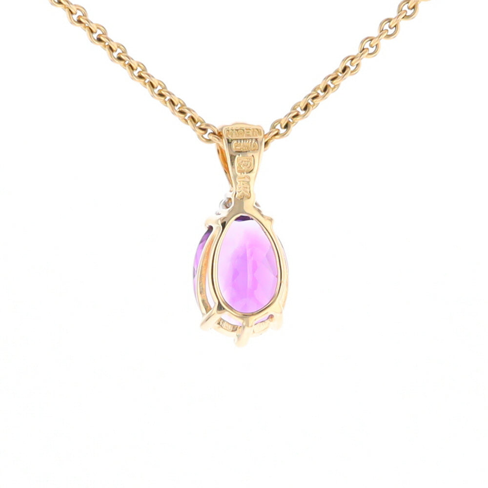 Oval Amethyst Diamond Pendant