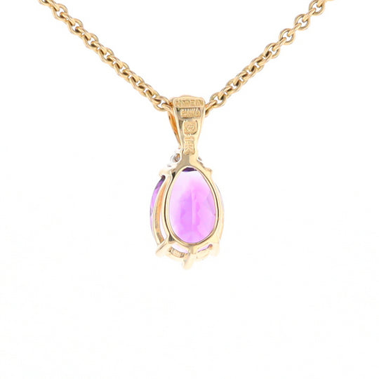 Oval Amethyst Diamond Pendant