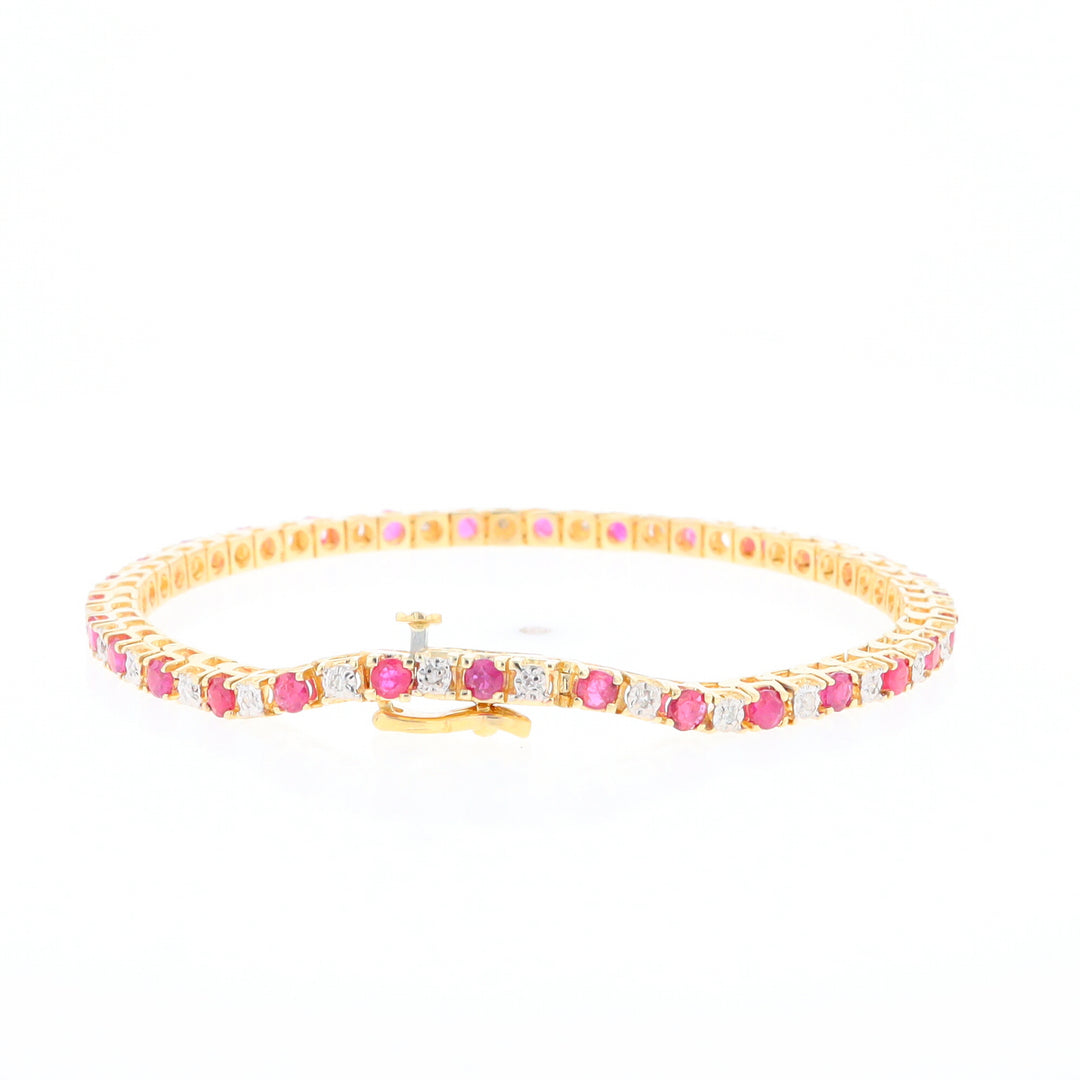 Ruby and Diamond Tennis Bracelet