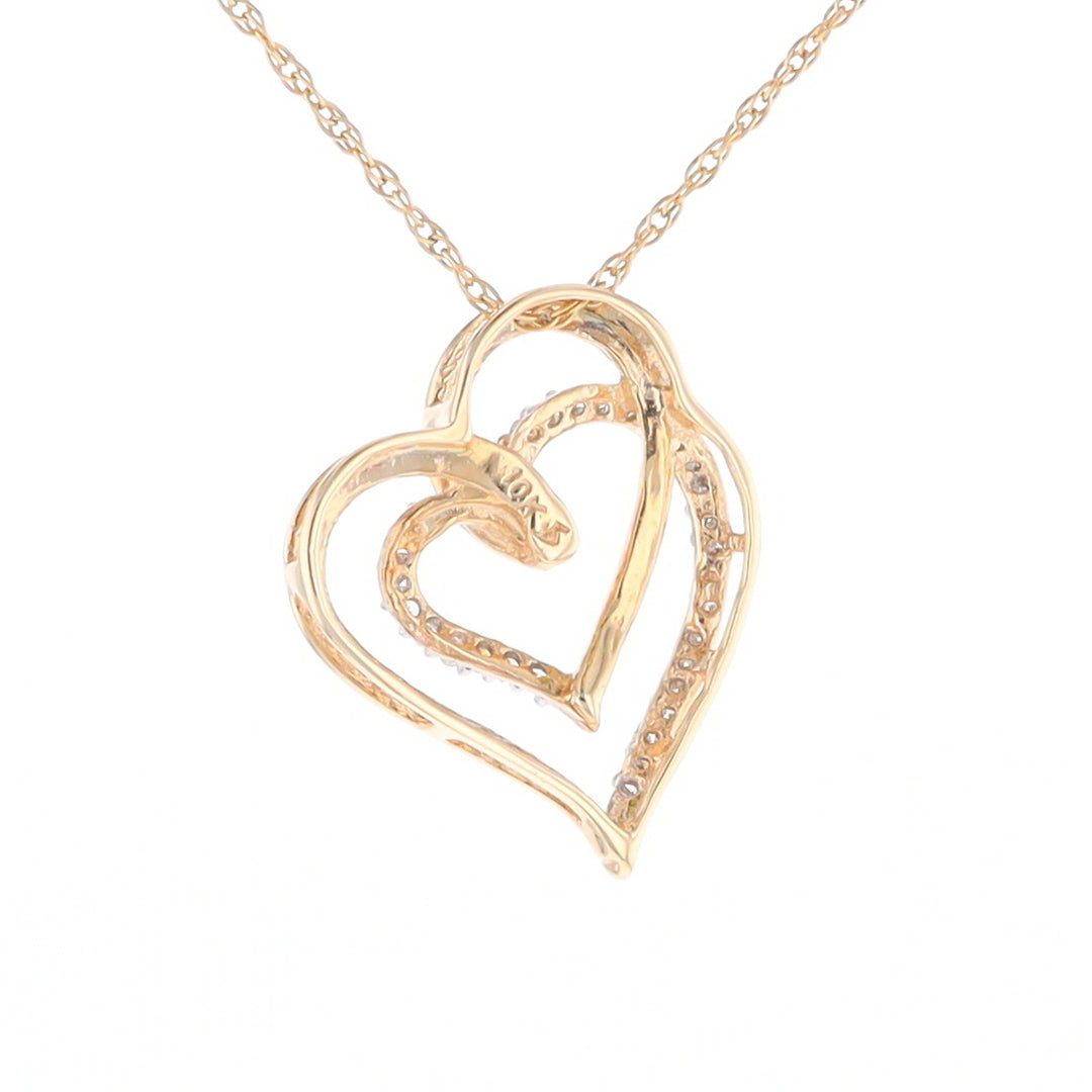 Double Heart Diamond Pendant