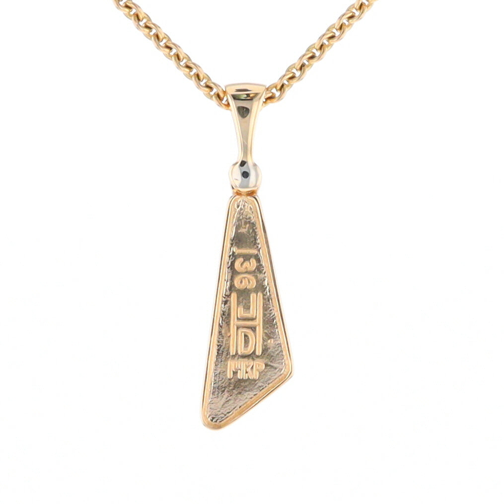 Triangular Gold Quartz Pendant - G2