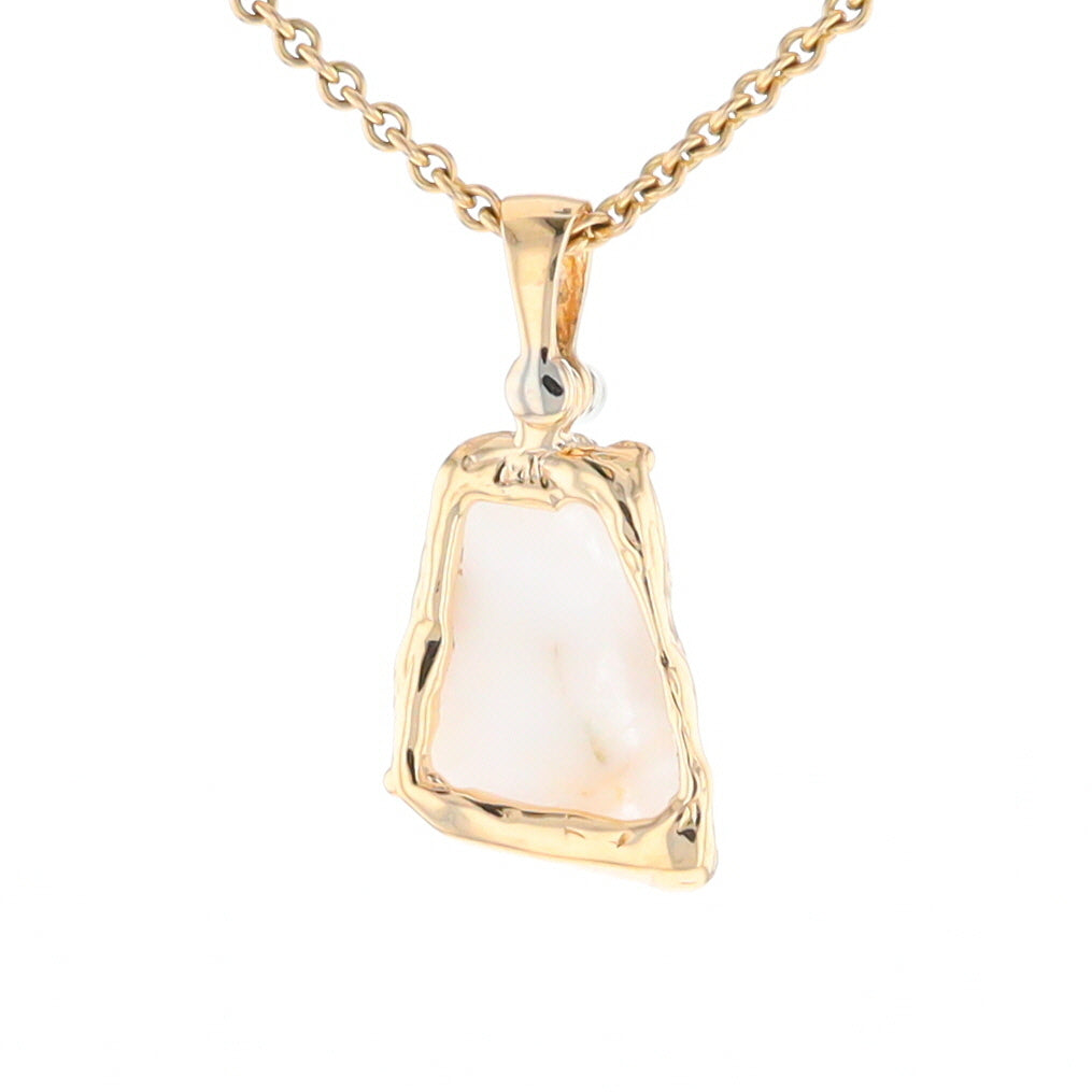 Gold Quartz Freeform Pendant