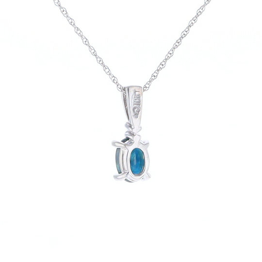 White Gold Sapphire & Diamond Pendant