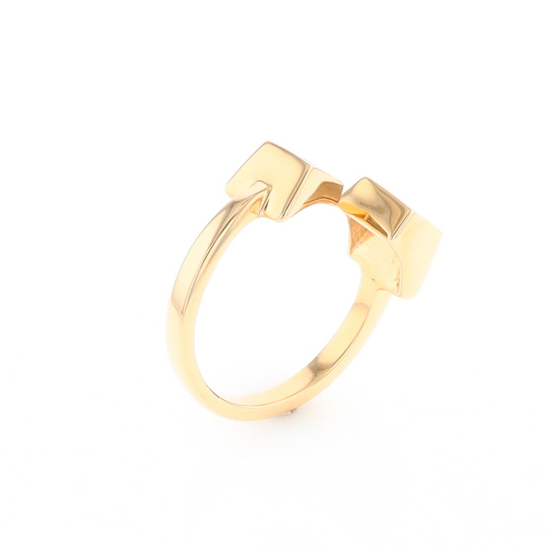 Gold Quartz Ring Wrap Double Square Inlaid Design