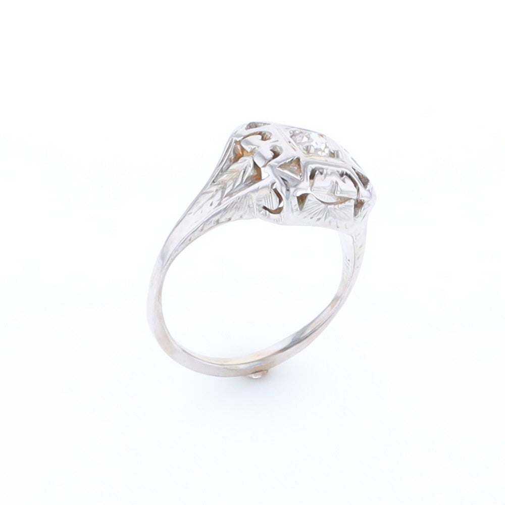 Vintage Square Top Diamond Ring