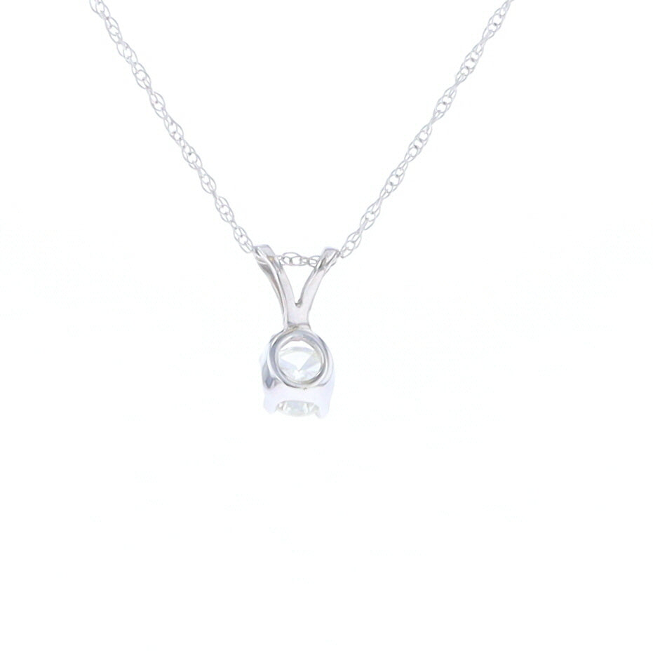 White Gold Solitaire Diamond Pendant