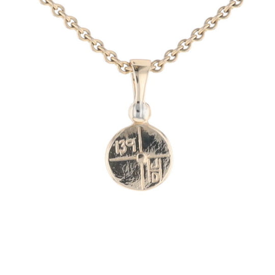 Round Gold Quartz Inlaid Pendant