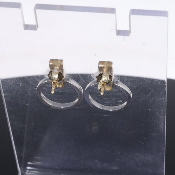 Opal Earrings Rectangle Inlaid Knocker Design Studs