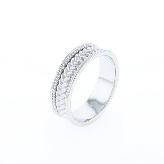 Braided White Gold Men's Ring