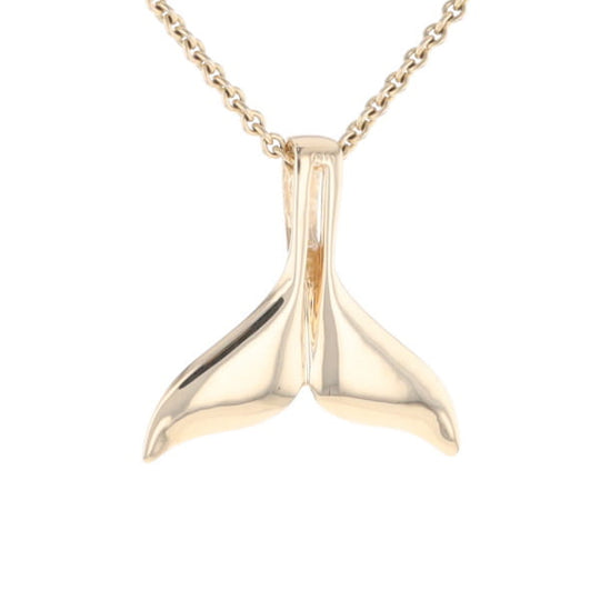 Whale Tail Natural Nuggets Double Inlaid Sea Life Pendant