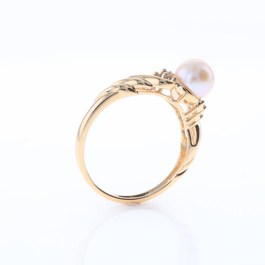 Pearl and Diamond Twist Ring