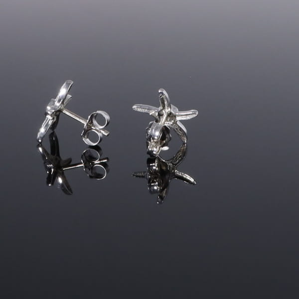 Opal Earrings Inlaid Realistic Star Fish Design