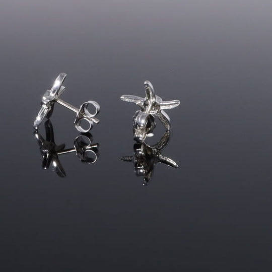 Opal Earrings Inlaid Realistic Star Fish Design