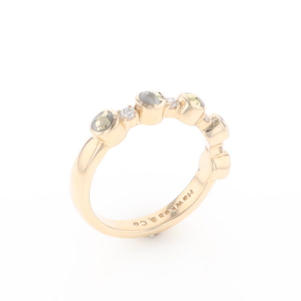 Gold Quartz Circle Inlay Wedding Band - G2