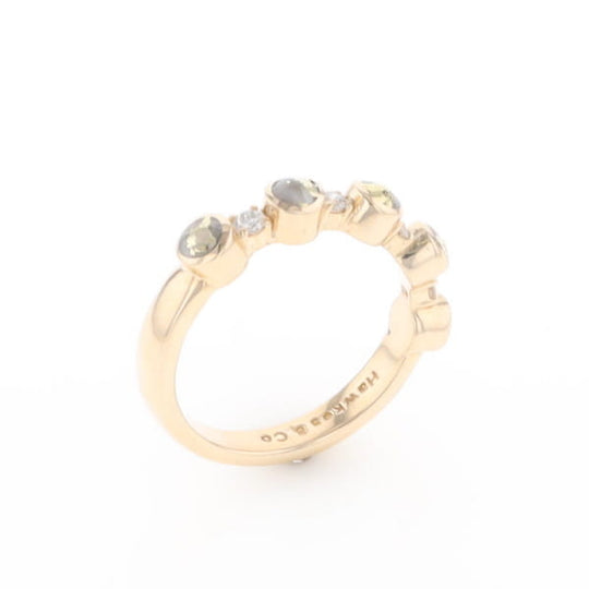 Gold Quartz Circle Inlay Wedding Band - G2