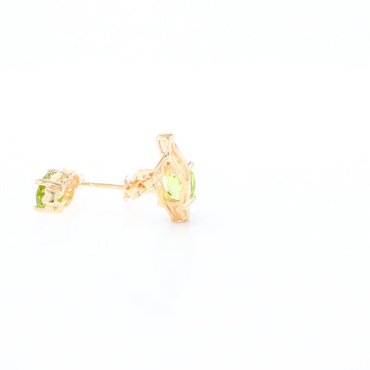 Peridot Ribbon Stud Earrings