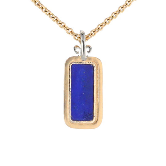 Lapis Milgrain Rectangle Pendant