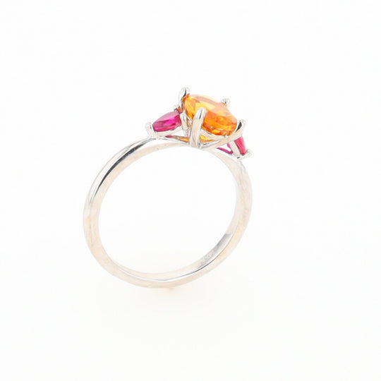 Fall Season Citrine and Ruby Ring