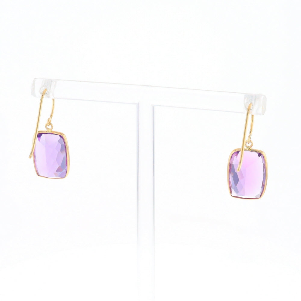 Solitaire Amethyst Dangle Earrings