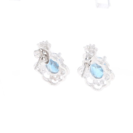 London Blue Topaz in Filigree Setting Dangle Earrings