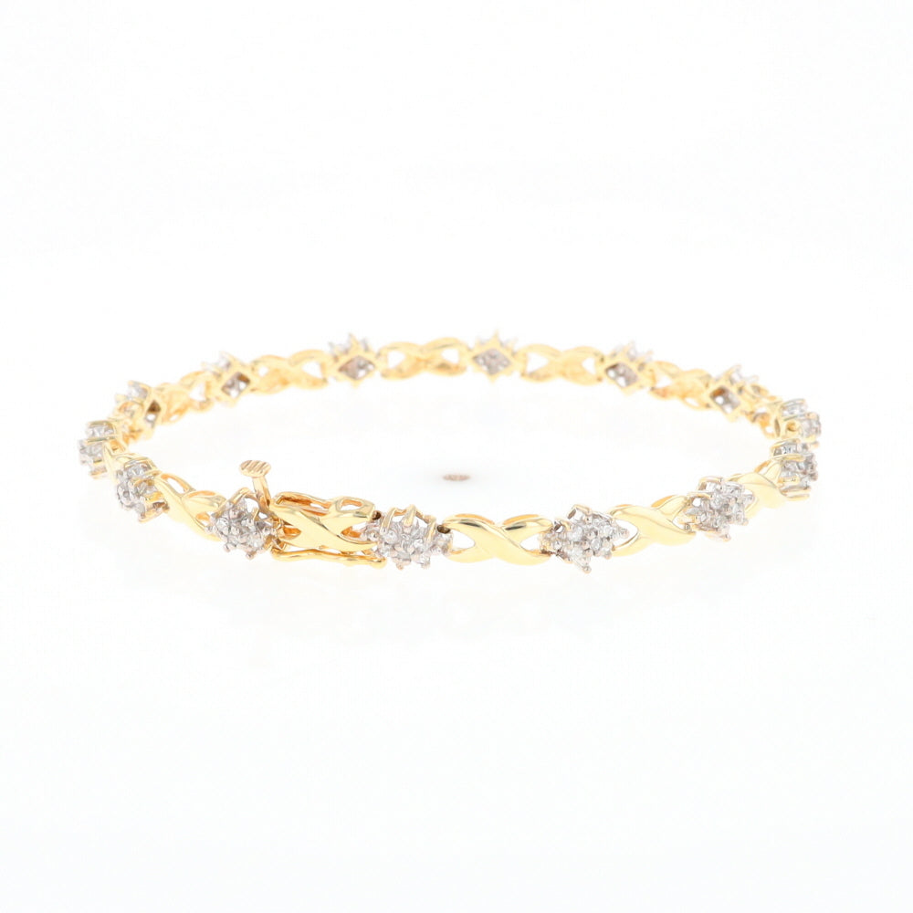 Diamond Cluster & Infinity Link Tennis Bracelet