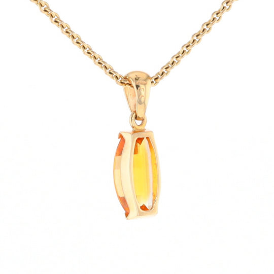 Fancy Cut Citrine Solitaire Pendant