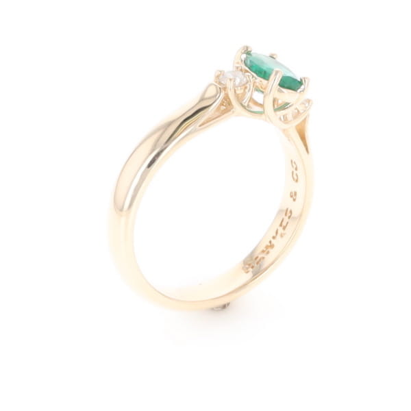 Emerald Three-Stone Trellis Ring